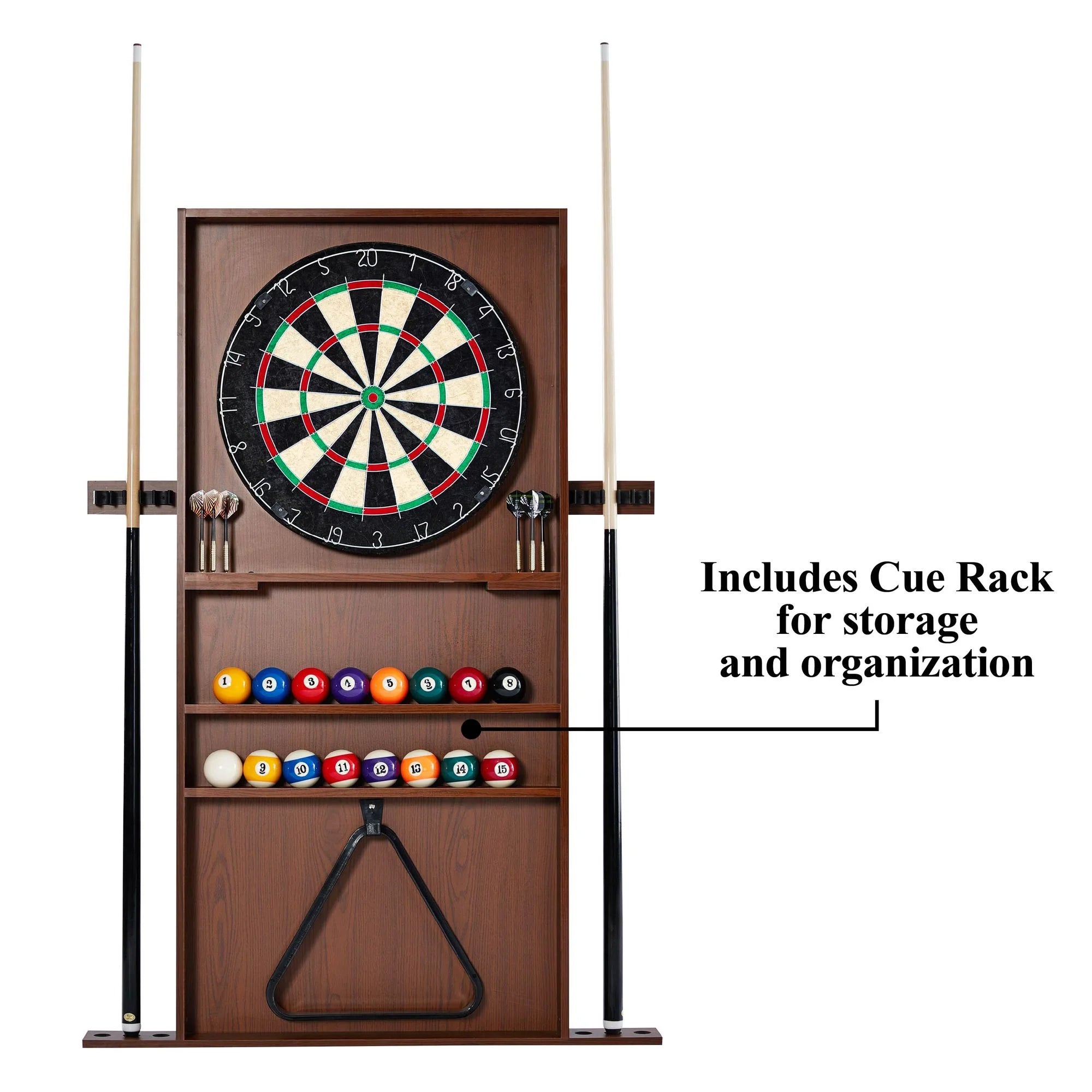 7.5 Ft Billiard Pool Table with Cue Rack, Dartboard, and Game Accessories - Green, by