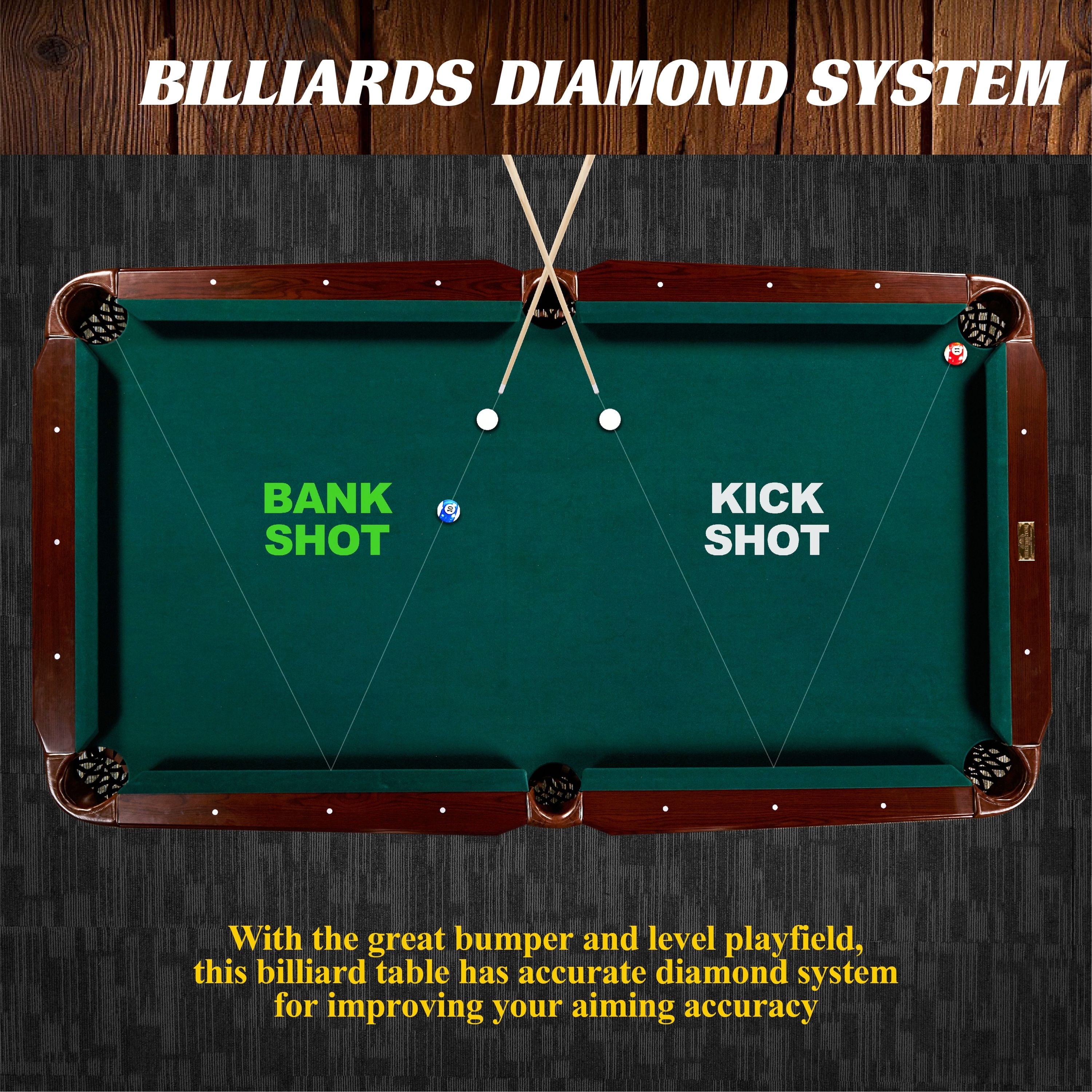 7.5 Ft Billiard Pool Table with Cue Rack, Dartboard, and Game Accessories - Green, by