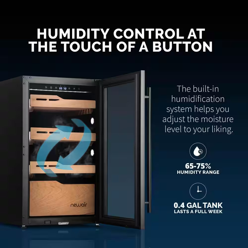 840 Count Electric Cigar Humidor, Built-In Humidification System with Opti-Temp Heating and Cooling Function