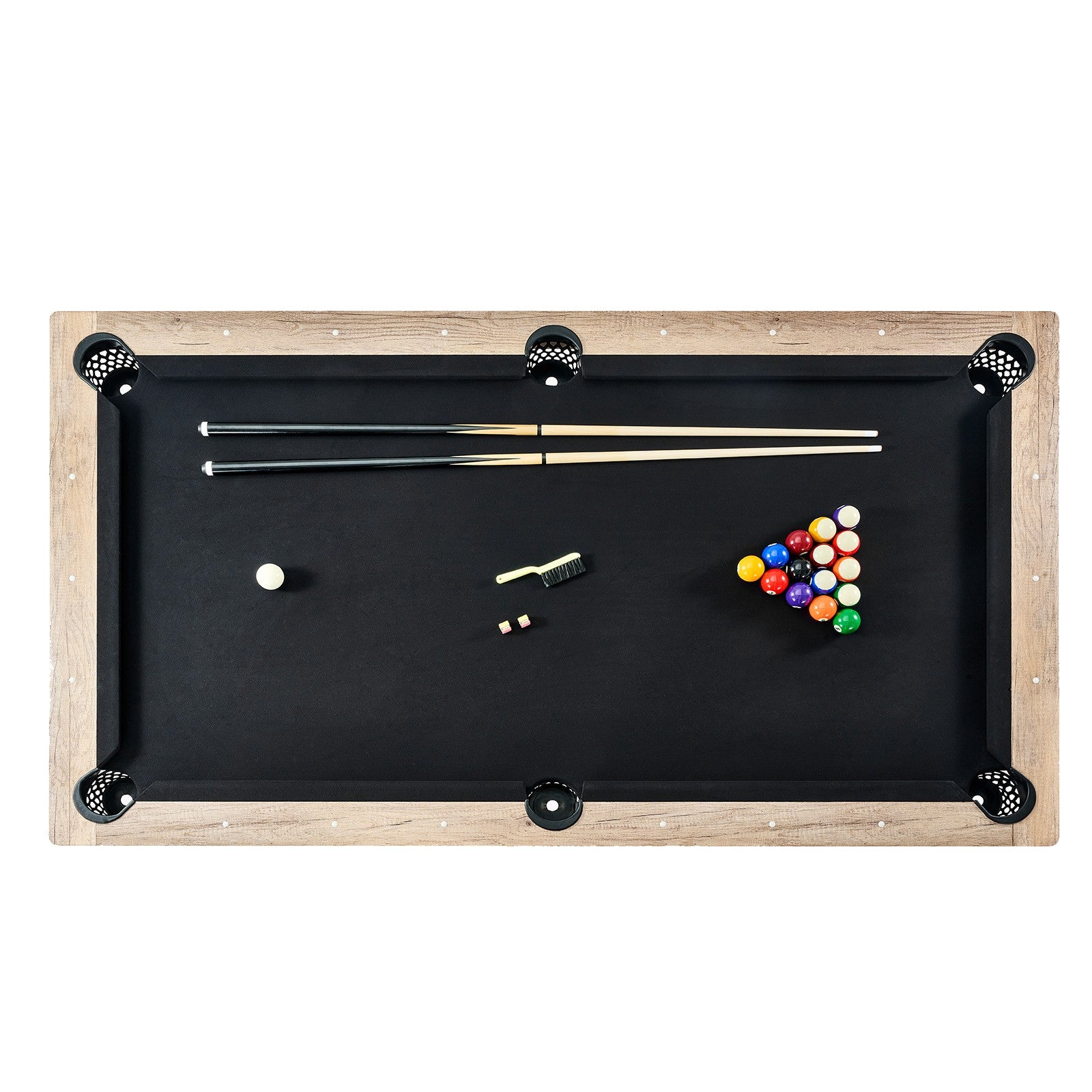 Uimoso 7Ft Billiards Table Pool Table Set Black Cloth for Family Game Room