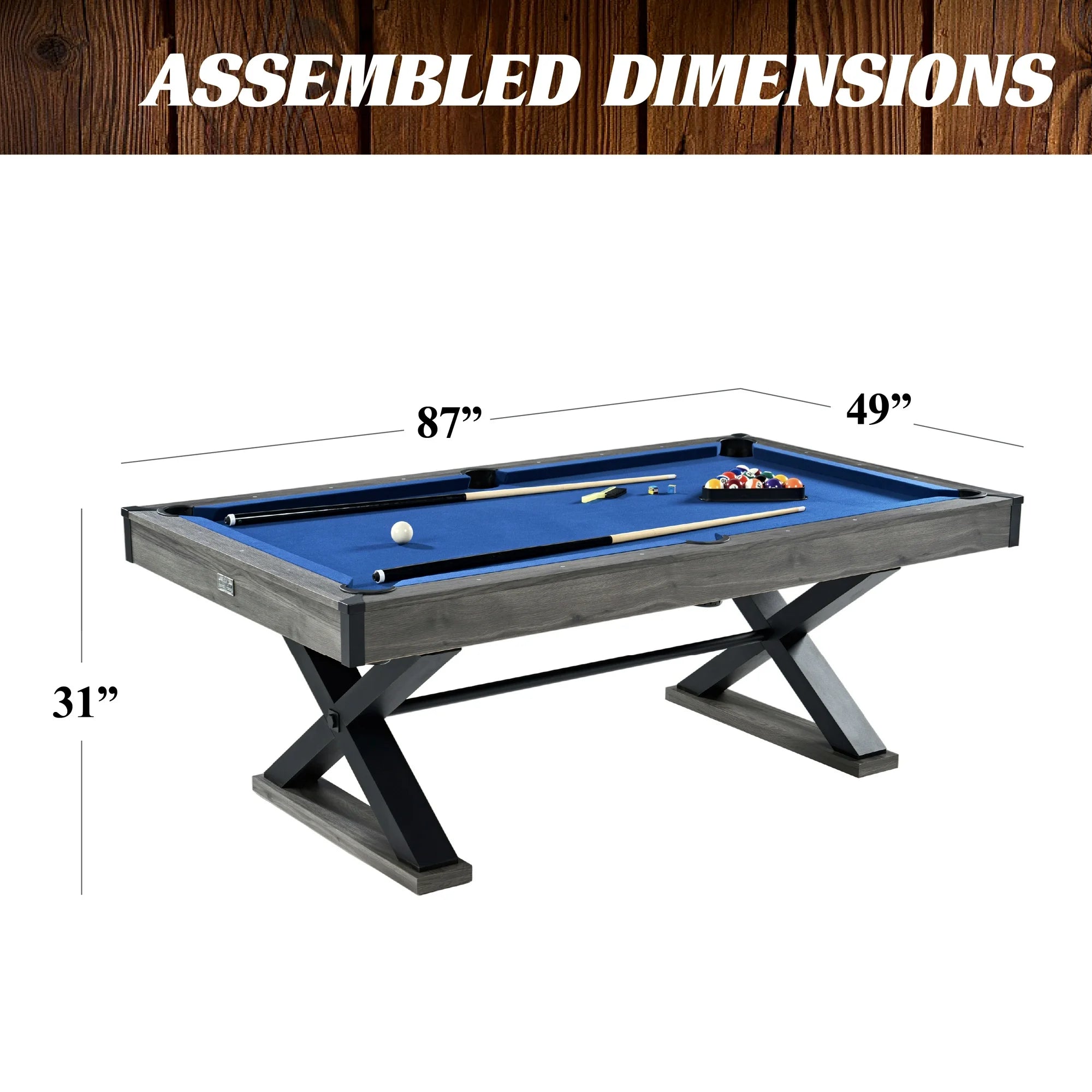 7.25 ft Billiard Pool Table with Complete Accessories Set
