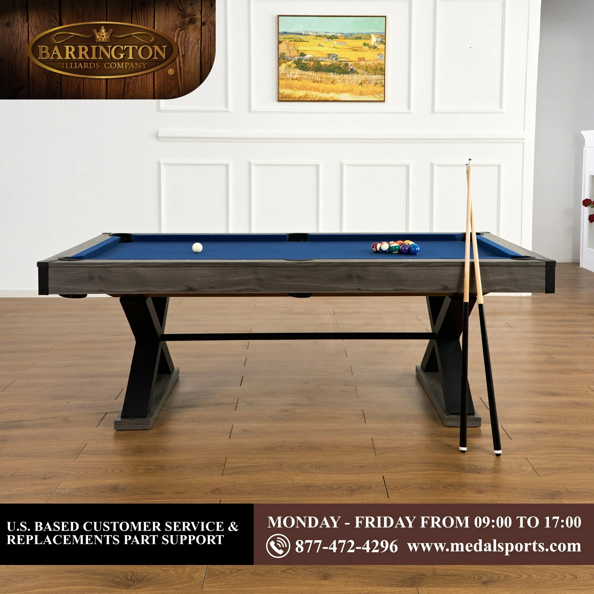 7.25 ft Billiard Pool Table with Complete Accessories Set
