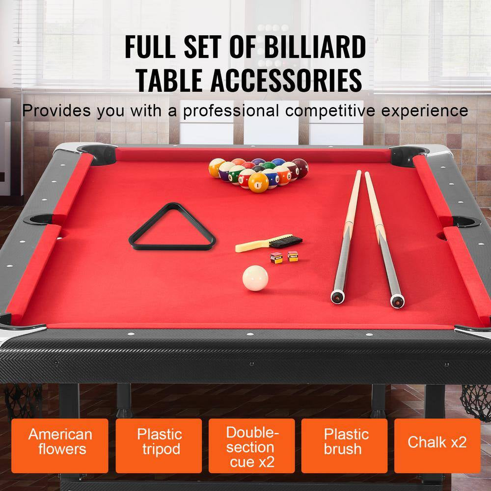 Billiards Table, 7 Ft. Pool Table, Portable Foldable Space-Saving Table, Billiard Table Set Includes Balls, Cues, Chalks