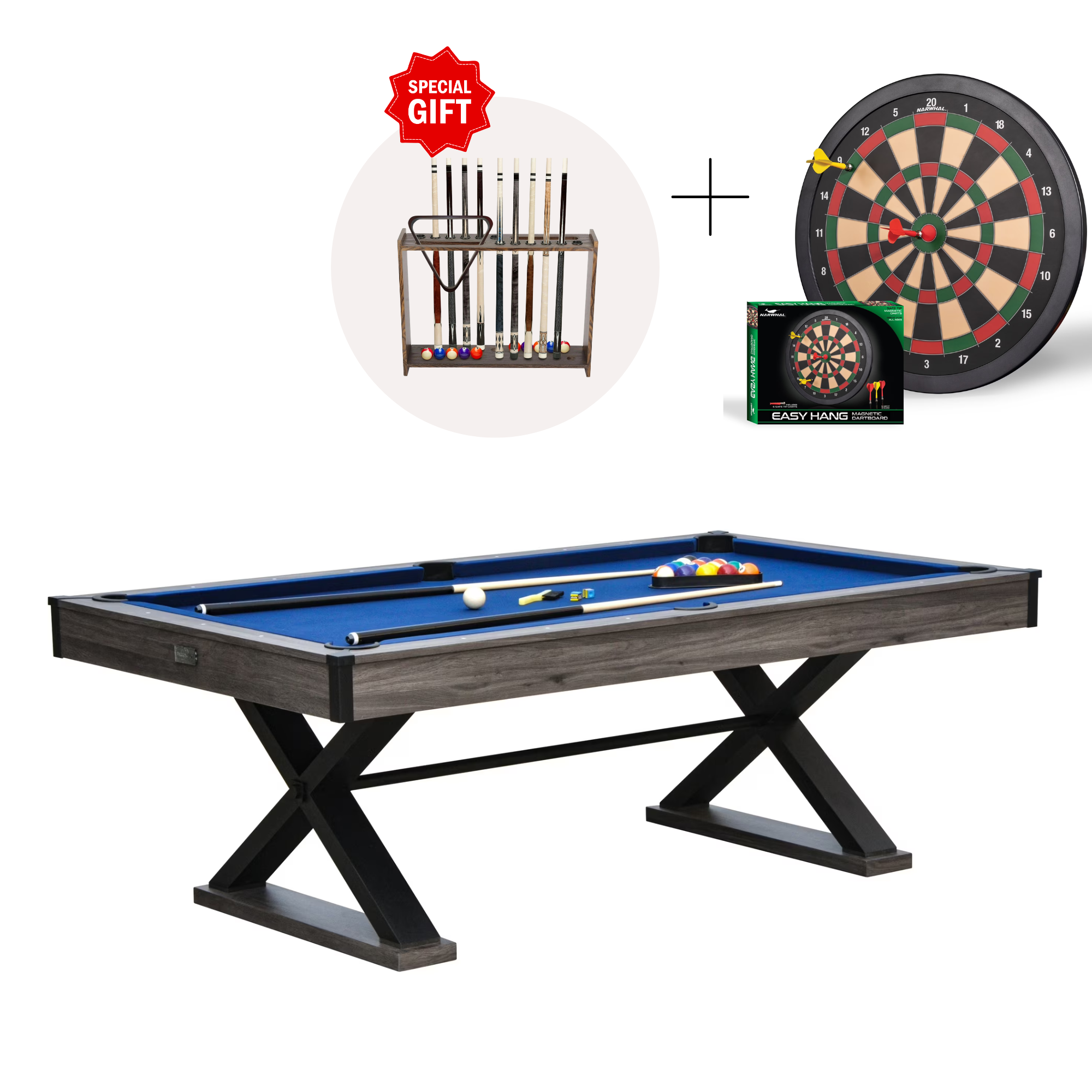 7.25 ft Billiard Pool Table with Complete Accessories Set