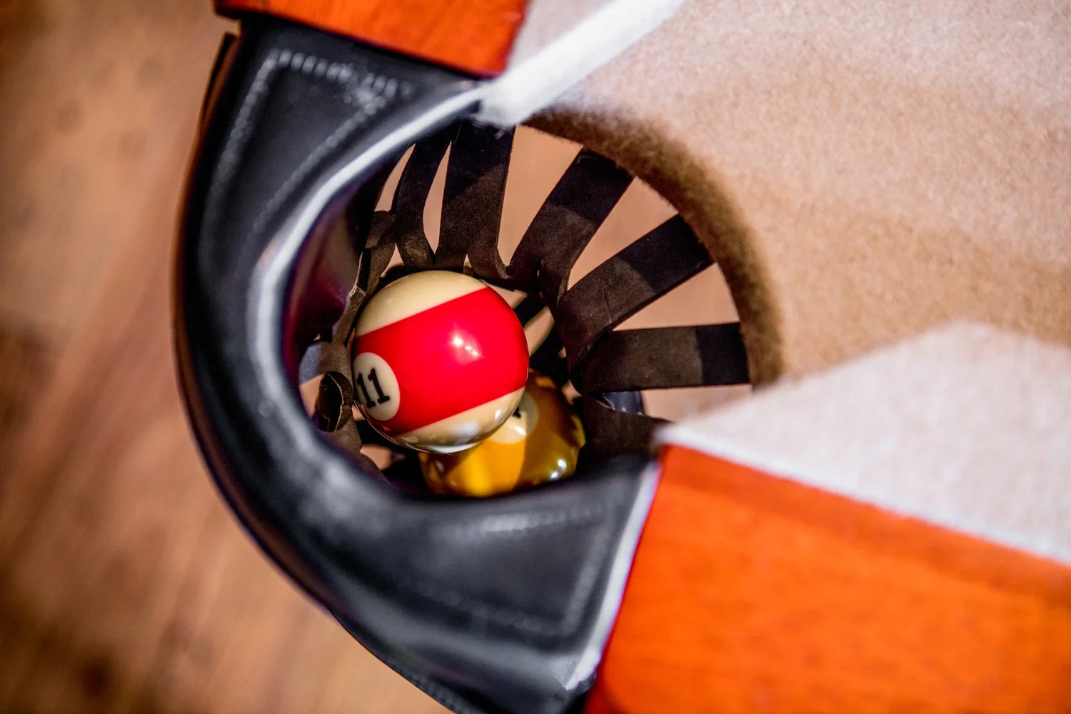 8' Covington Billiard Table with Carved Solid-Wood Legs and Antiqued Wood Finish