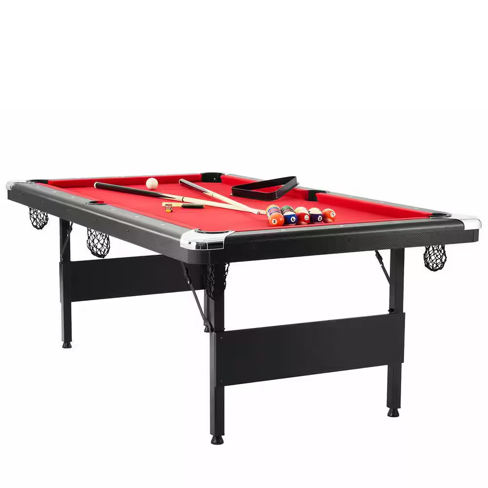 Billiards Table, 7 Ft. Pool Table, Portable Foldable Space-Saving Table, Billiard Table Set Includes Balls, Cues, Chalks