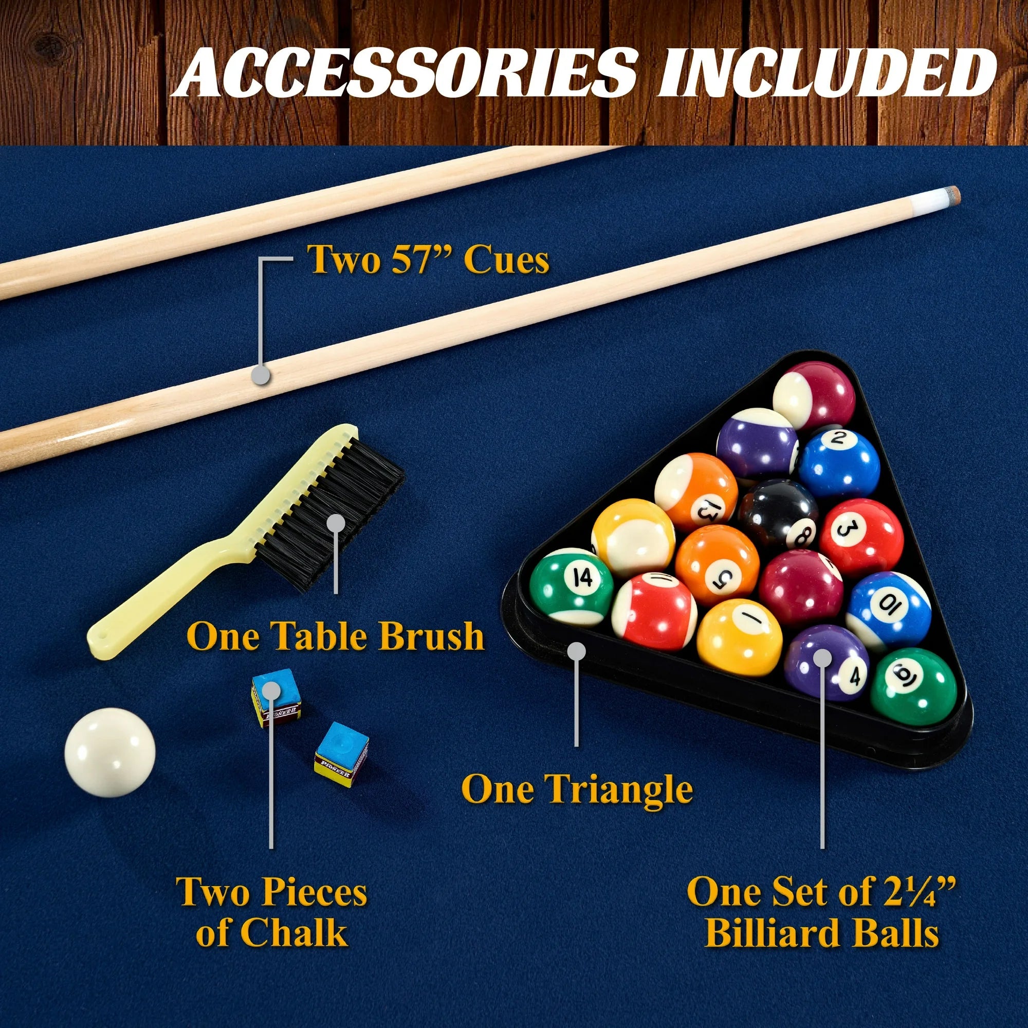 7.25 ft Billiard Pool Table with Complete Accessories Set
