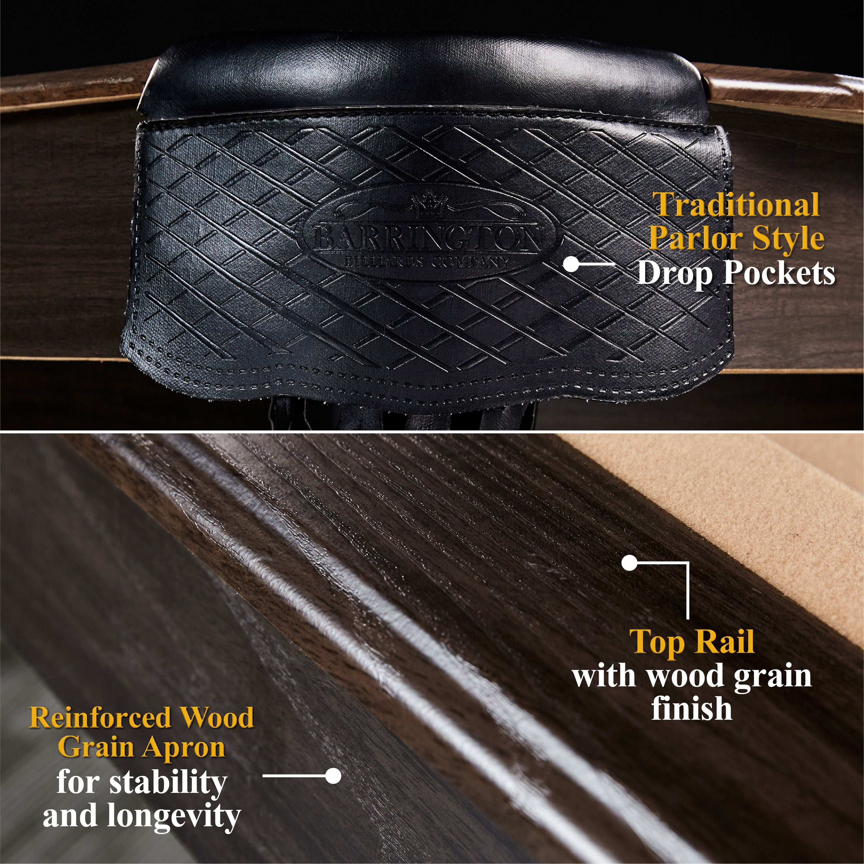 7.5 Ft Billiard Pool Table with Cue Rack, Dartboard, and Game Accessories, Tan, by